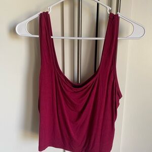 SHEIN Red Crop Tank Top Relaxed Fit